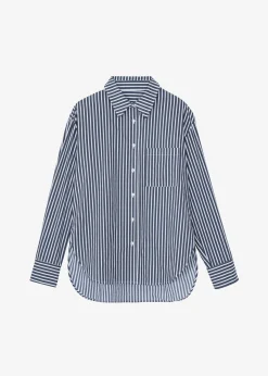 The Frankie Shop Lui Cotton Shirt Navy Stripe Online