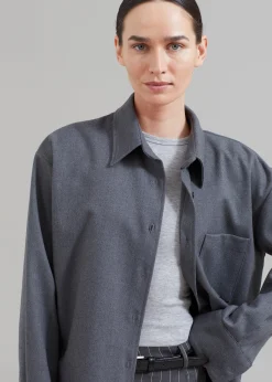 The Frankie Shop Lui Midweight Shirt Grey Online