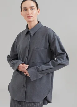 The Frankie Shop Lui Midweight Shirt Grey Online