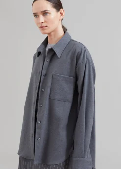 The Frankie Shop Lui Midweight Shirt Grey Online