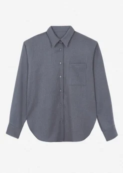 The Frankie Shop Lui Midweight Shirt Grey Online