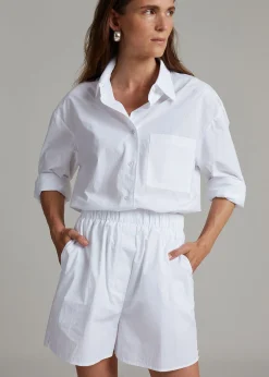 The Frankie Shop Lui Organic Cotton Boxer Short White