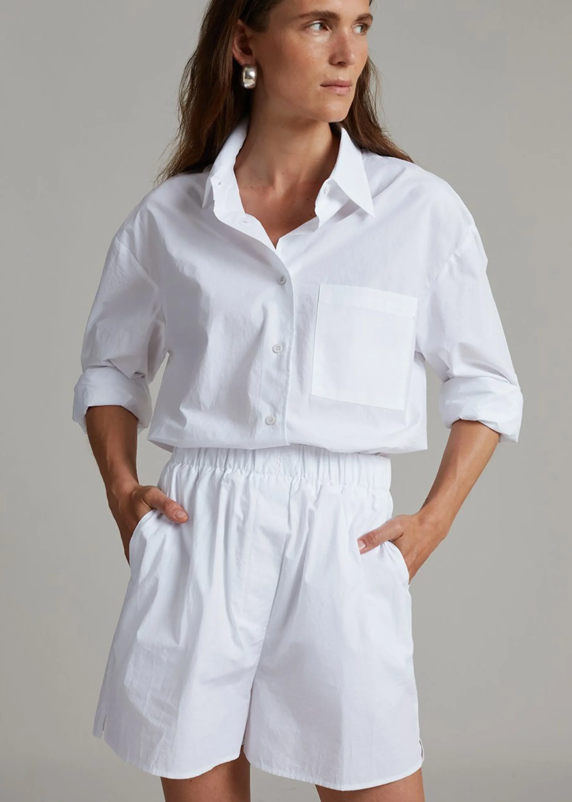 The Frankie Shop Lui Organic Cotton Boxer Short White