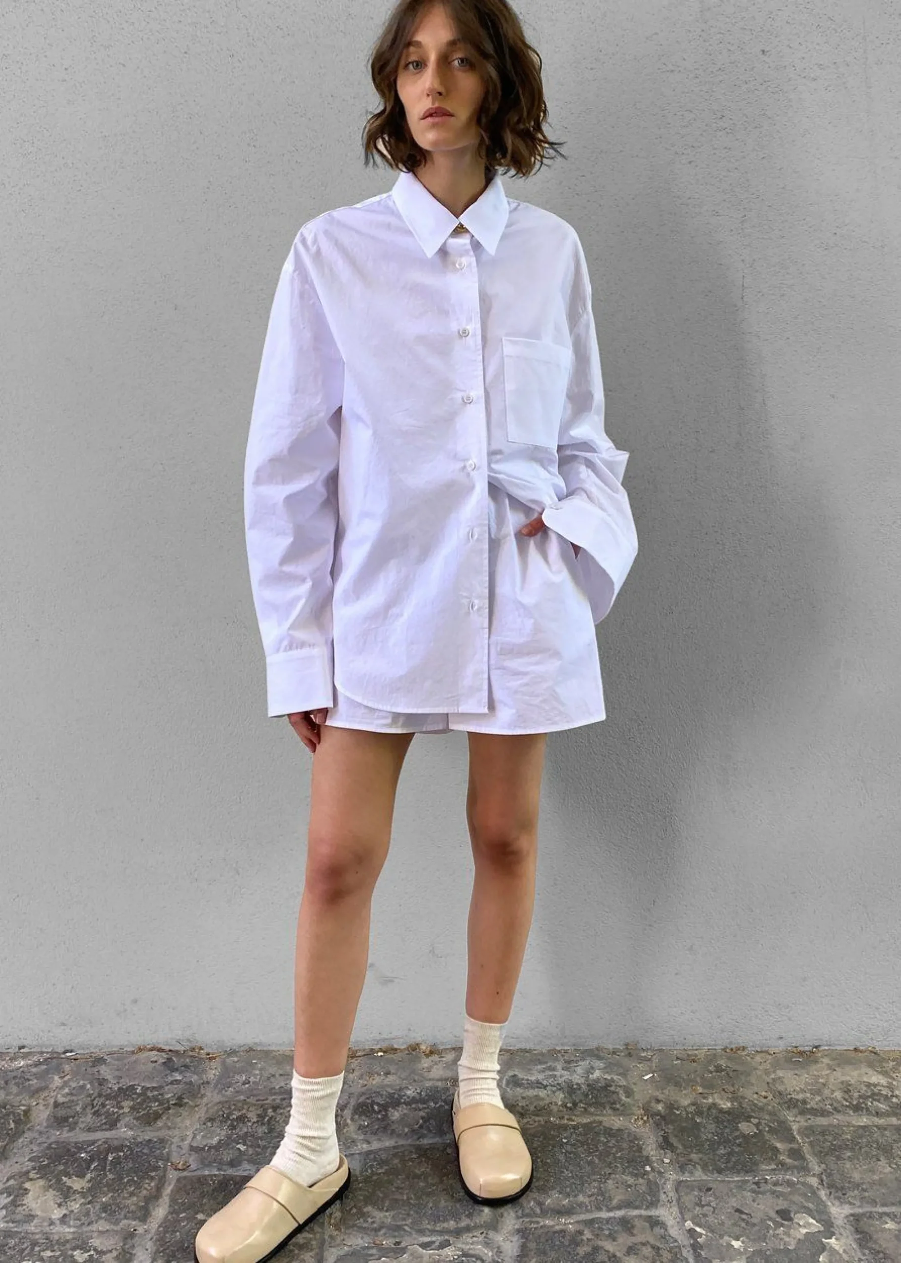 The Frankie Shop Lui Organic Cotton Boxer Short White