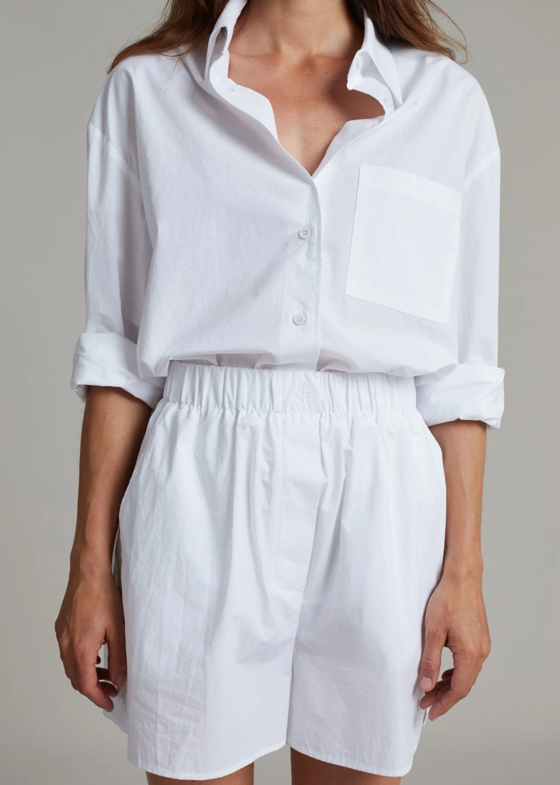 The Frankie Shop Lui Organic Cotton Boxer Short White