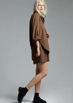 The Frankie Shop Lui Organic Cotton Boxer Short Chocolate Best