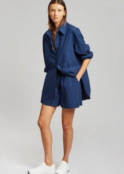 The Frankie Shop Lui Organic Cotton Boxer Short Navy Hot