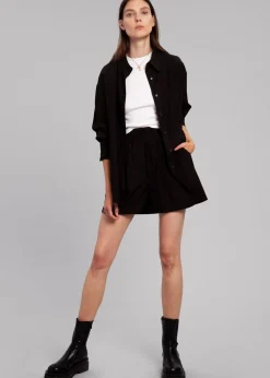 The Frankie Shop Lui Organic Cotton Boxer Short Black Discount
