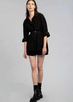 The Frankie Shop Lui Organic Cotton Boxer Short Black Discount