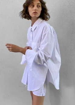 The Frankie Shop Lui Organic Cotton Shirt White Hot
