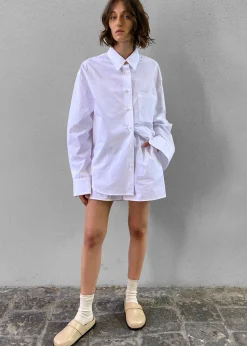 The Frankie Shop Lui Organic Cotton Shirt White Hot