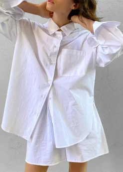 The Frankie Shop Lui Organic Cotton Shirt White Hot