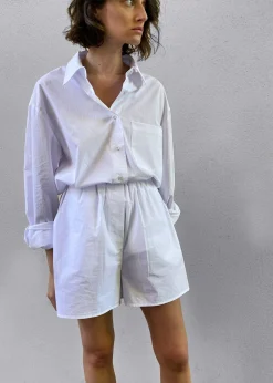 The Frankie Shop Lui Organic Cotton Shirt White Hot