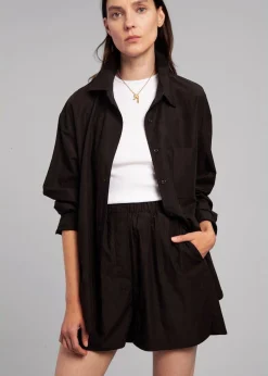 The Frankie Shop Lui Organic Cotton Shirt Black Best