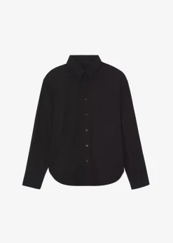 The Frankie Shop Lui Organic Cotton Shirt Black Best