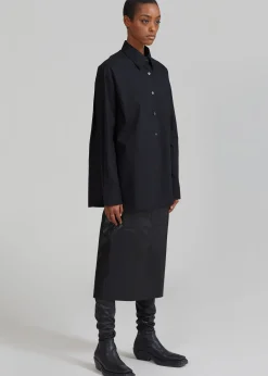 The Frankie Shop Lui Organic Cotton Shirt Black Best