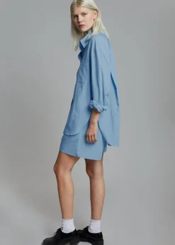 The Frankie Shop Lui Organic Cotton Shirt Blue Best