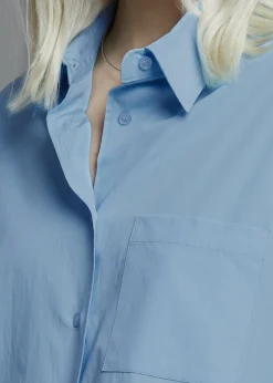 The Frankie Shop Lui Organic Cotton Shirt Blue Best