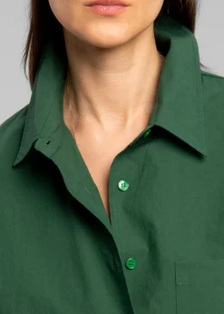 The Frankie Shop Lui Organic Cotton Shirt Hunter Green Best