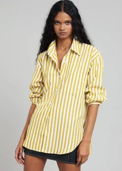The Frankie Shop Lui Stripe Shirt Gold Yellow Outlet