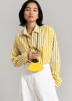 The Frankie Shop Lui Stripe Shirt Gold Yellow Outlet