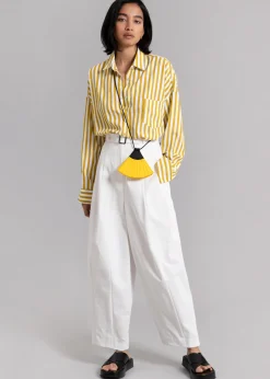 The Frankie Shop Lui Stripe Shirt Gold Yellow Outlet