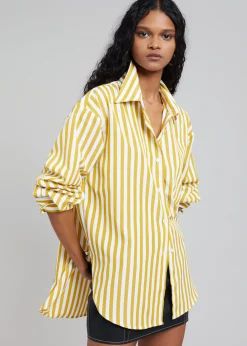 The Frankie Shop Lui Stripe Shirt Gold Yellow Outlet