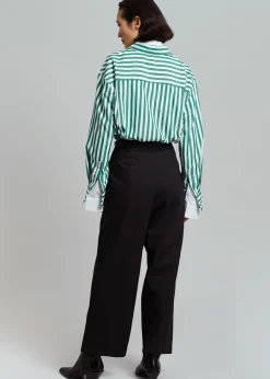 The Frankie Shop Lui Stripe Shirt Green Hot