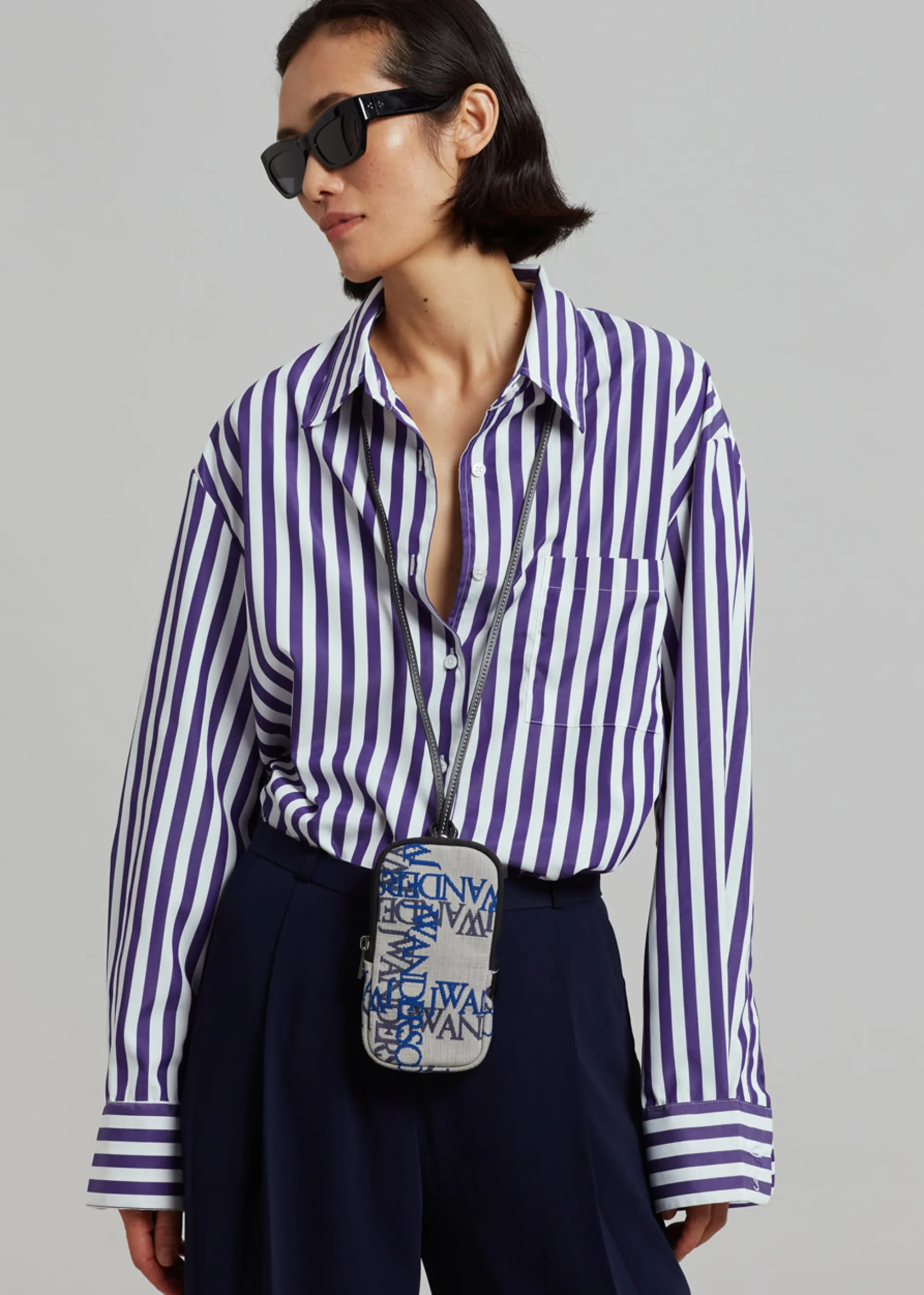 The Frankie Shop Lui Stripe Shirt Deep Blue Hot