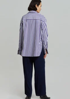 The Frankie Shop Lui Stripe Shirt Deep Blue Hot