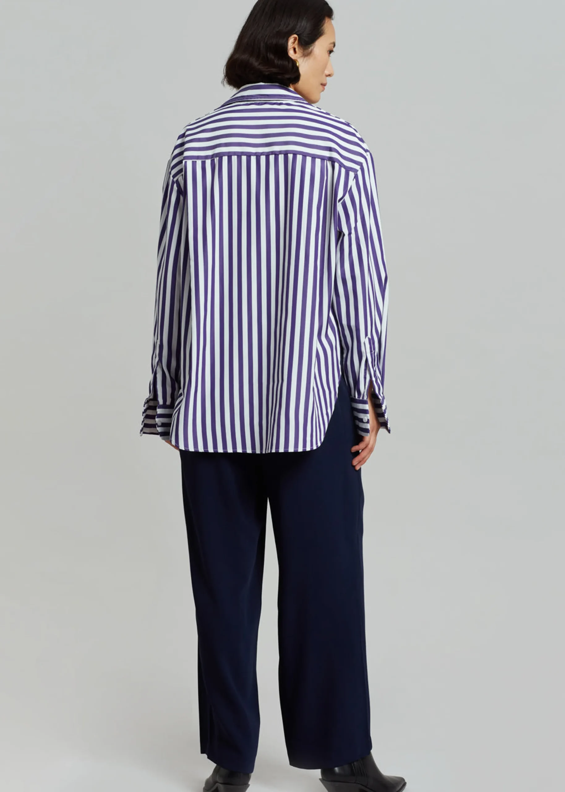 The Frankie Shop Lui Stripe Shirt Deep Blue Hot