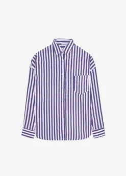 The Frankie Shop Lui Stripe Shirt Deep Blue Hot