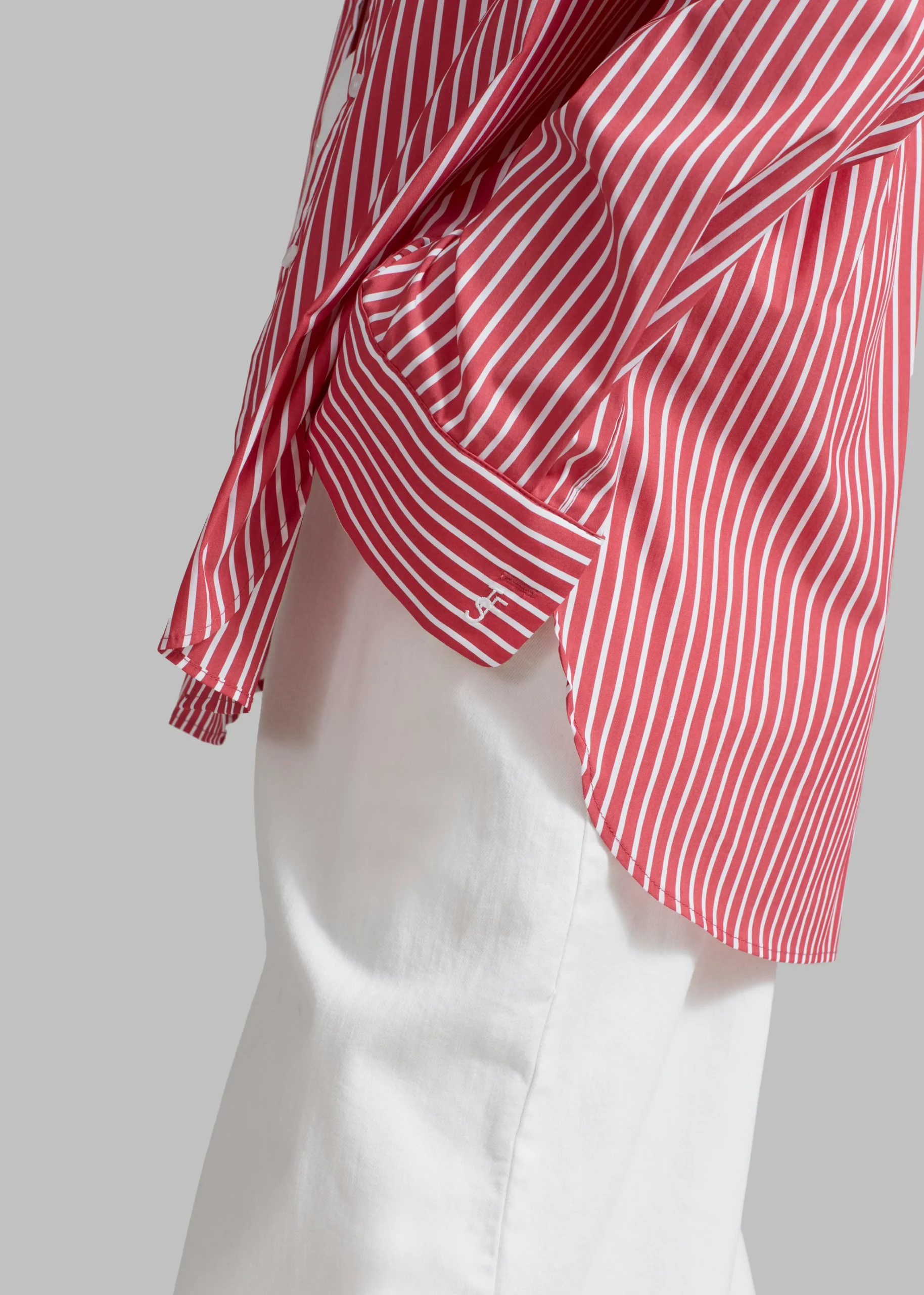 The Frankie Shop Lui Thin Stripe Shirt Red Stripe Outlet