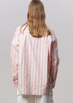 The Frankie Shop Lui Wide Stripes Shirt Pink Online