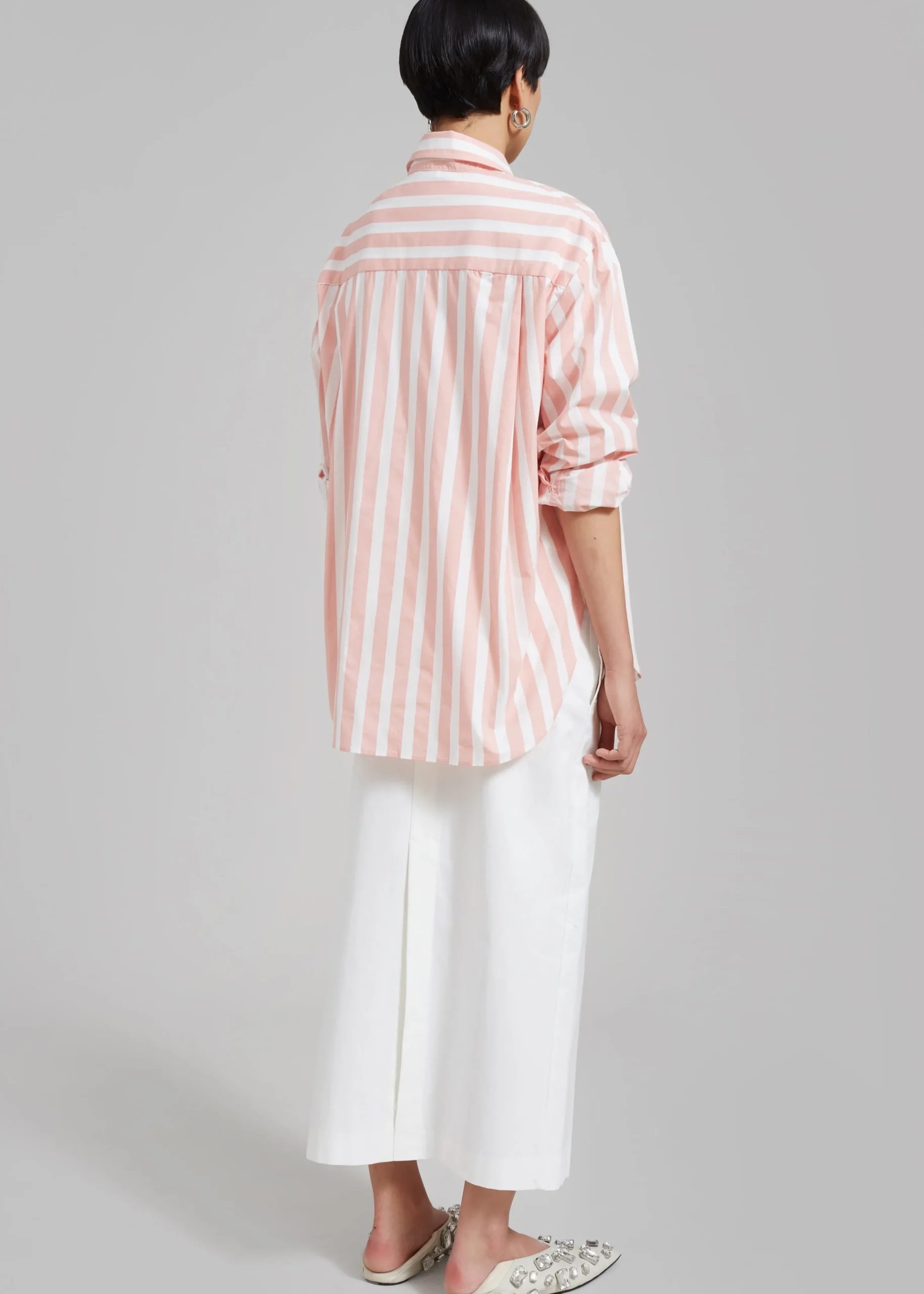 The Frankie Shop Lui Wide Stripes Shirt Pink Online