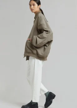 The Frankie Shop Lumi Bomber Jacket Dark Olive Clearance