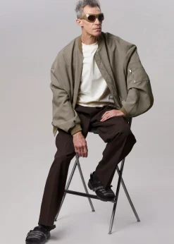 The Frankie Shop Lumi Bomber Jacket Dark Olive Clearance
