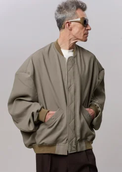 The Frankie Shop Lumi Bomber Jacket Dark Olive Clearance