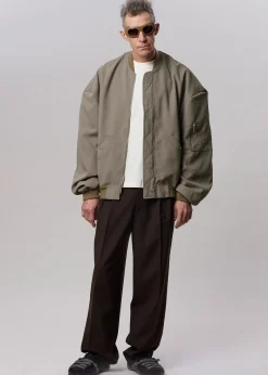 The Frankie Shop Lumi Bomber Jacket Dark Olive Clearance