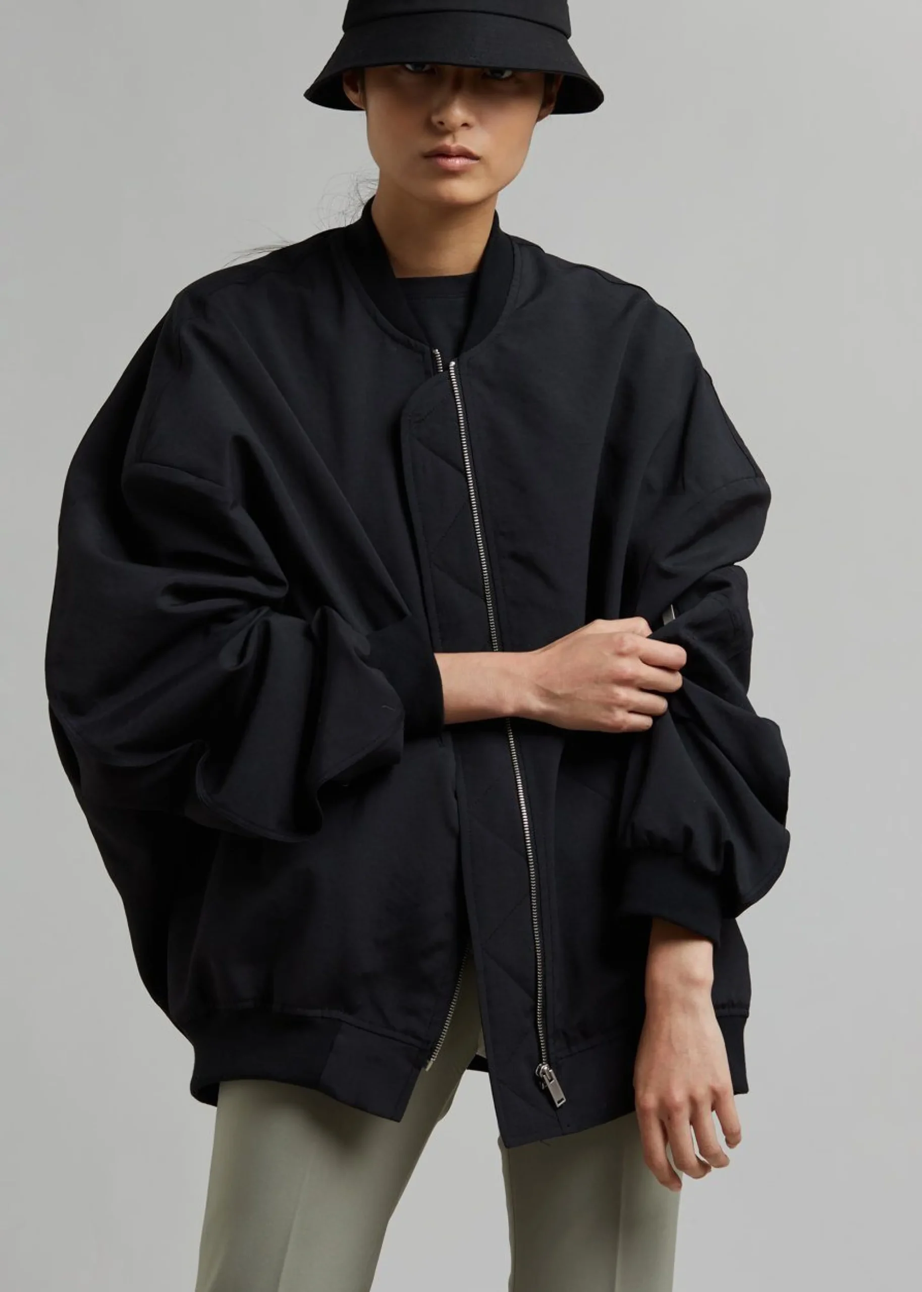 The Frankie Shop Lumi Bomber Jacket Black Outlet