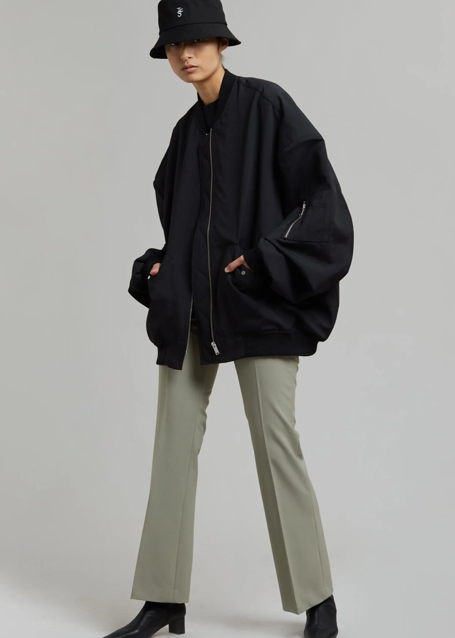 The Frankie Shop Lumi Bomber Jacket Black Outlet