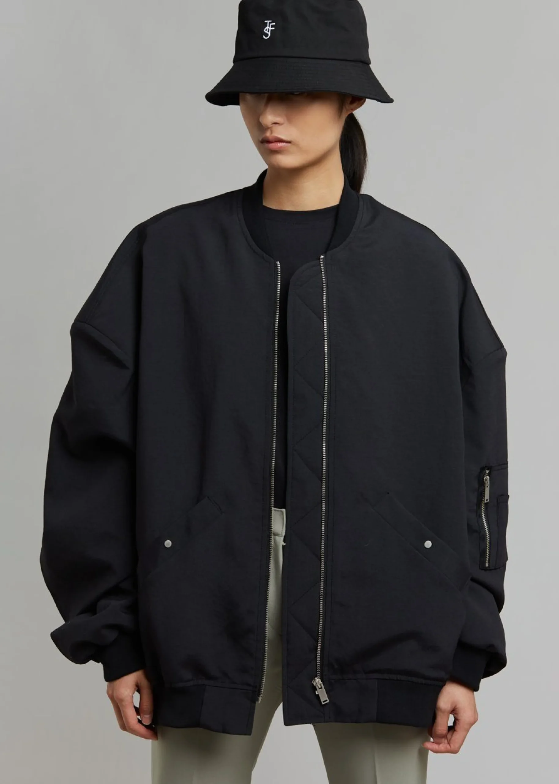 The Frankie Shop Lumi Bomber Jacket Black Outlet