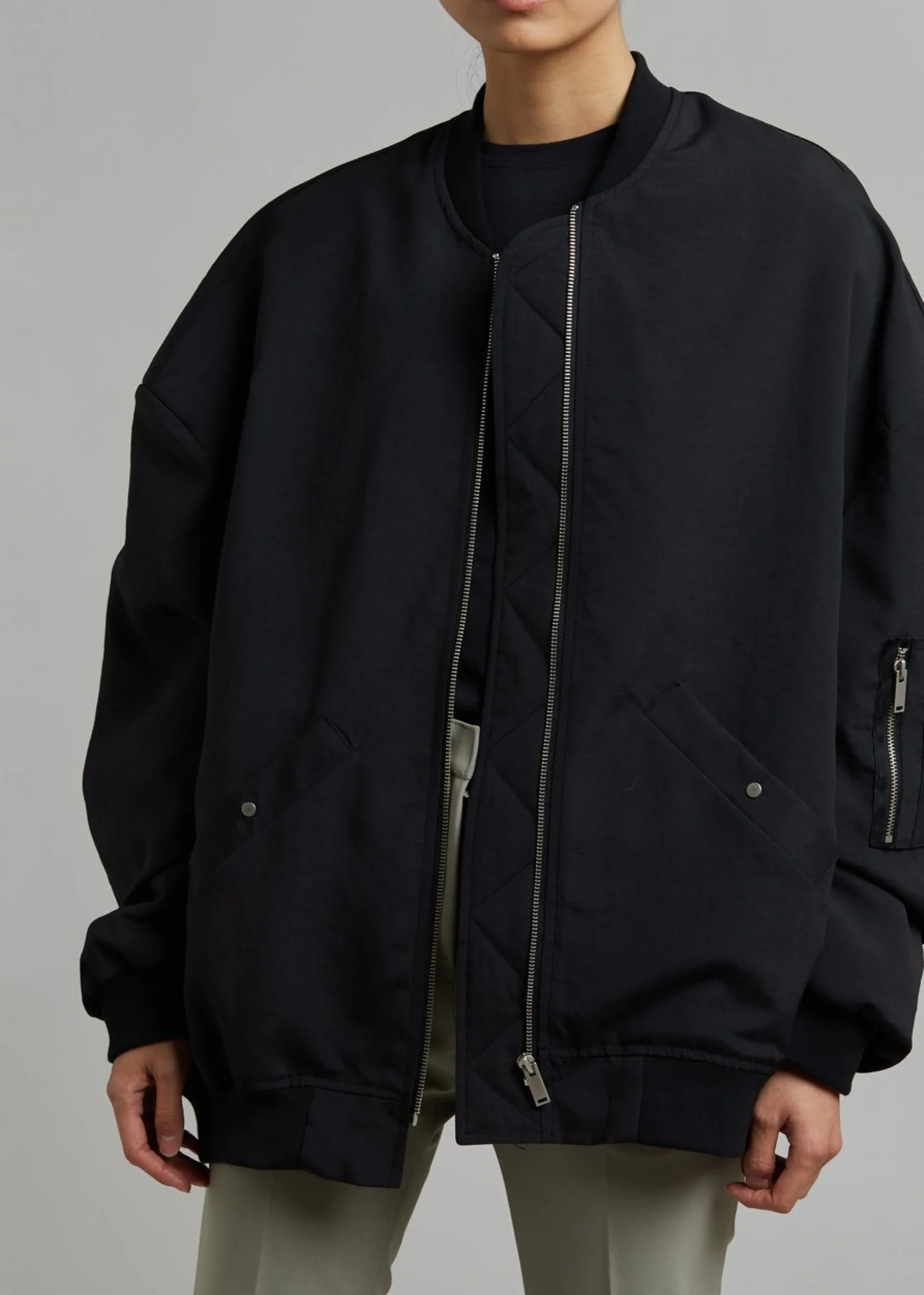 The Frankie Shop Lumi Bomber Jacket Black Outlet