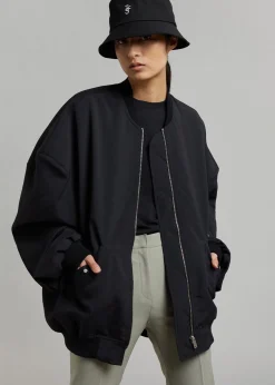 The Frankie Shop Lumi Bomber Jacket Black Outlet