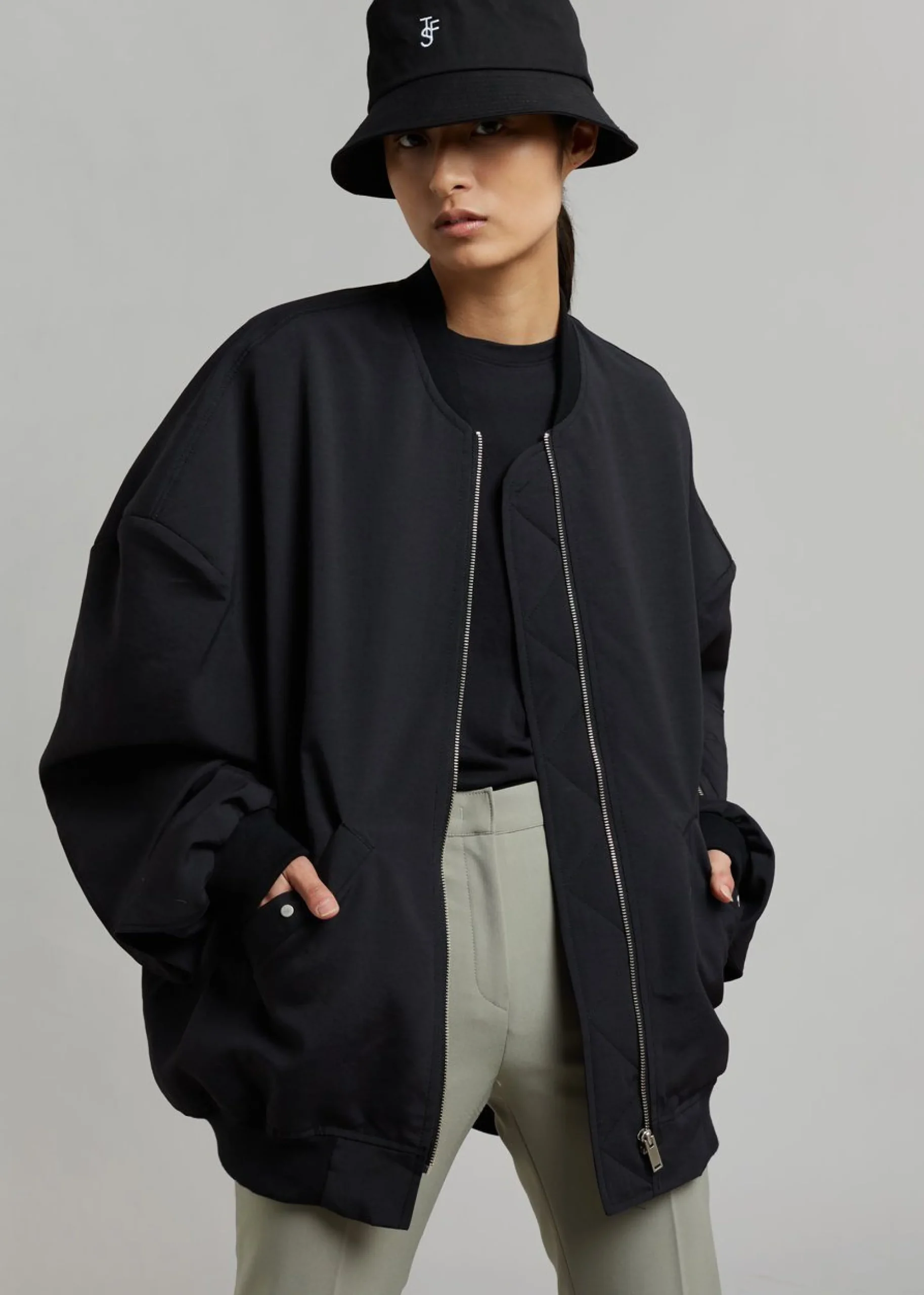The Frankie Shop Lumi Bomber Jacket Black Outlet