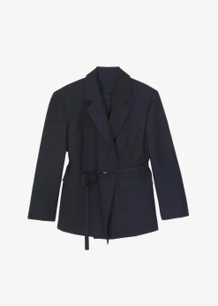 The Frankie Shop Lunat Belted Blazer Dark Navy Online