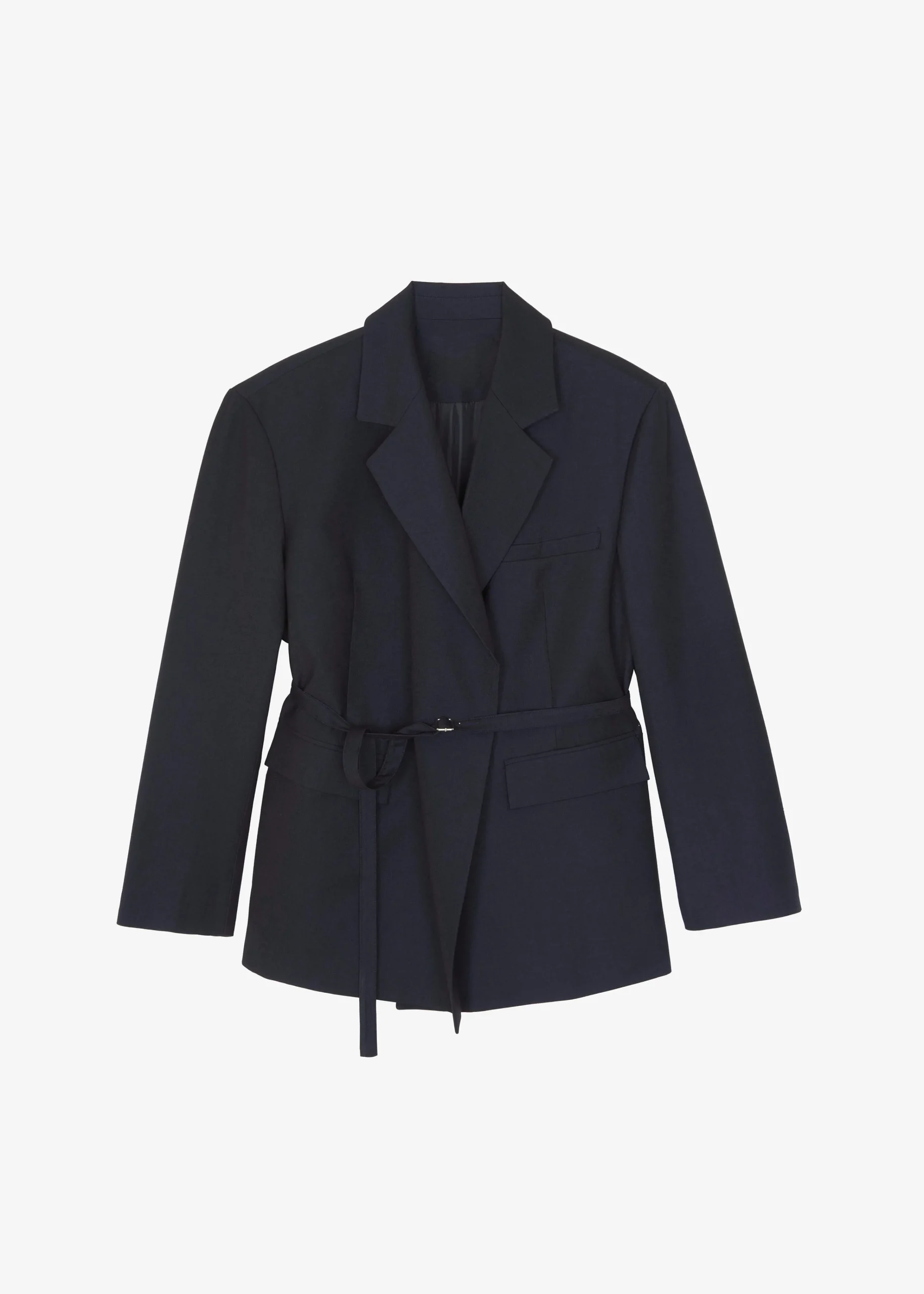 The Frankie Shop Lunat Belted Blazer Dark Navy Online