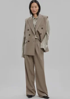 The Frankie Shop Luxor Double Breasted Vest Taupe Hot