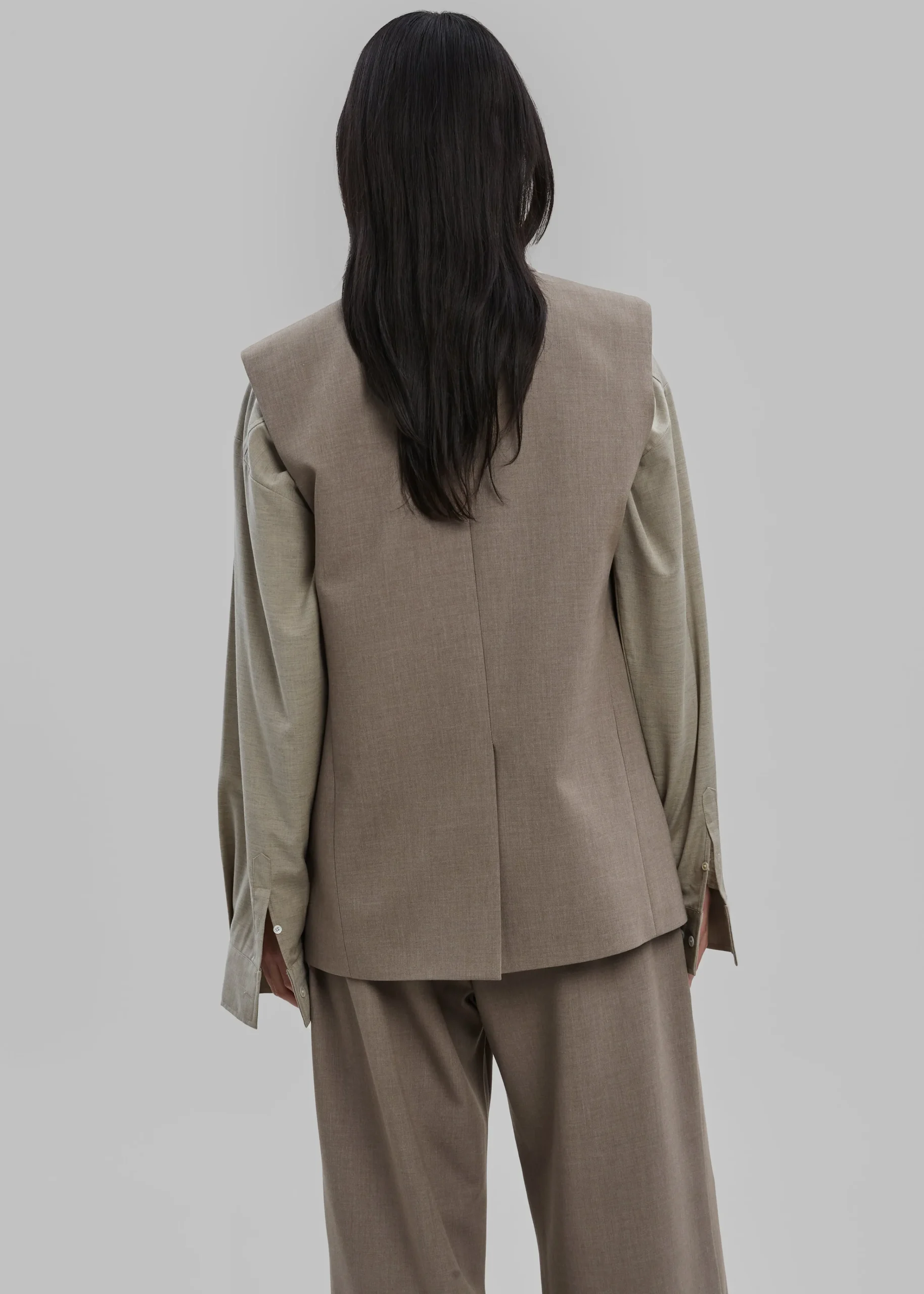 The Frankie Shop Luxor Double Breasted Vest Taupe Hot