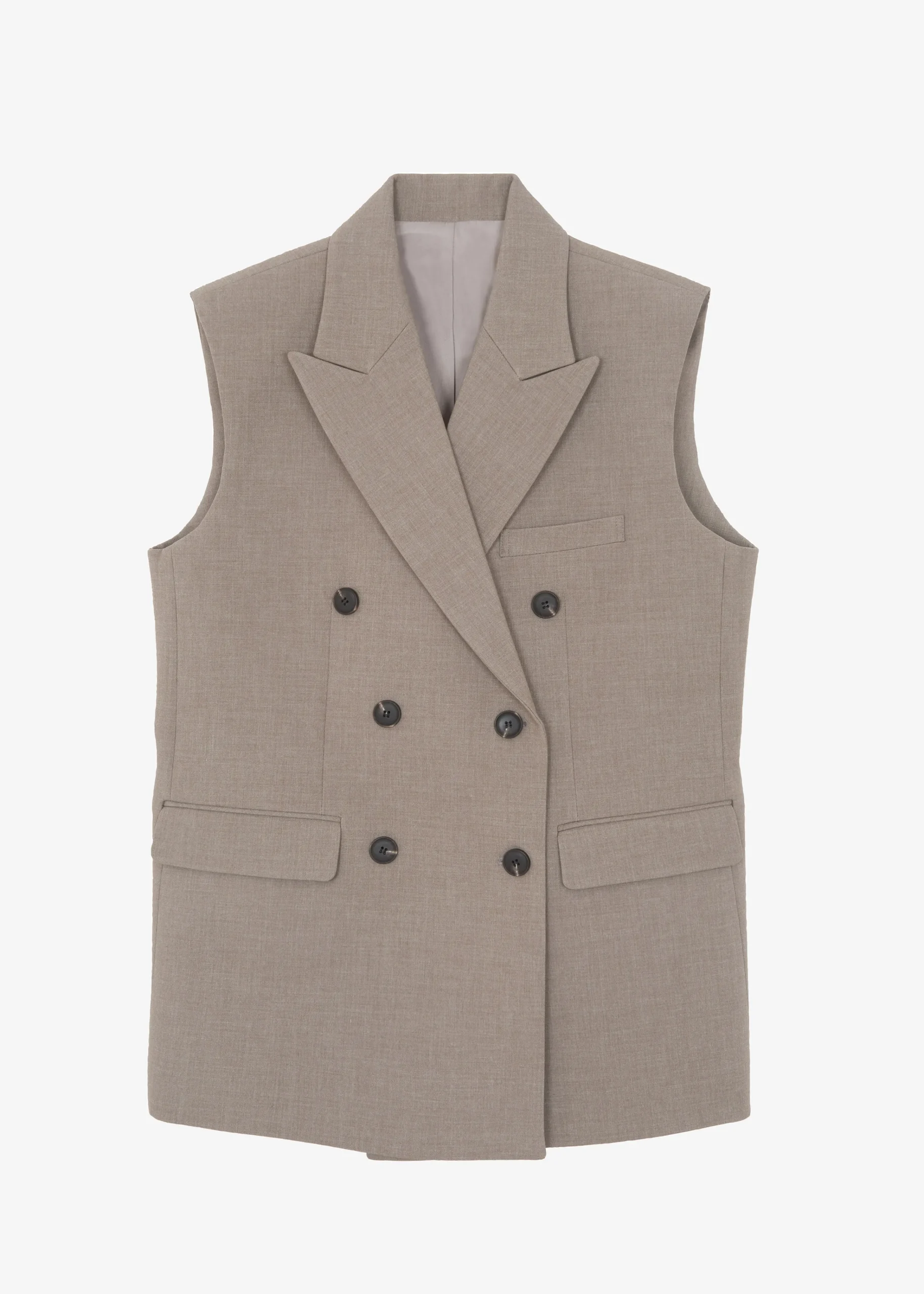The Frankie Shop Luxor Double Breasted Vest Taupe Hot